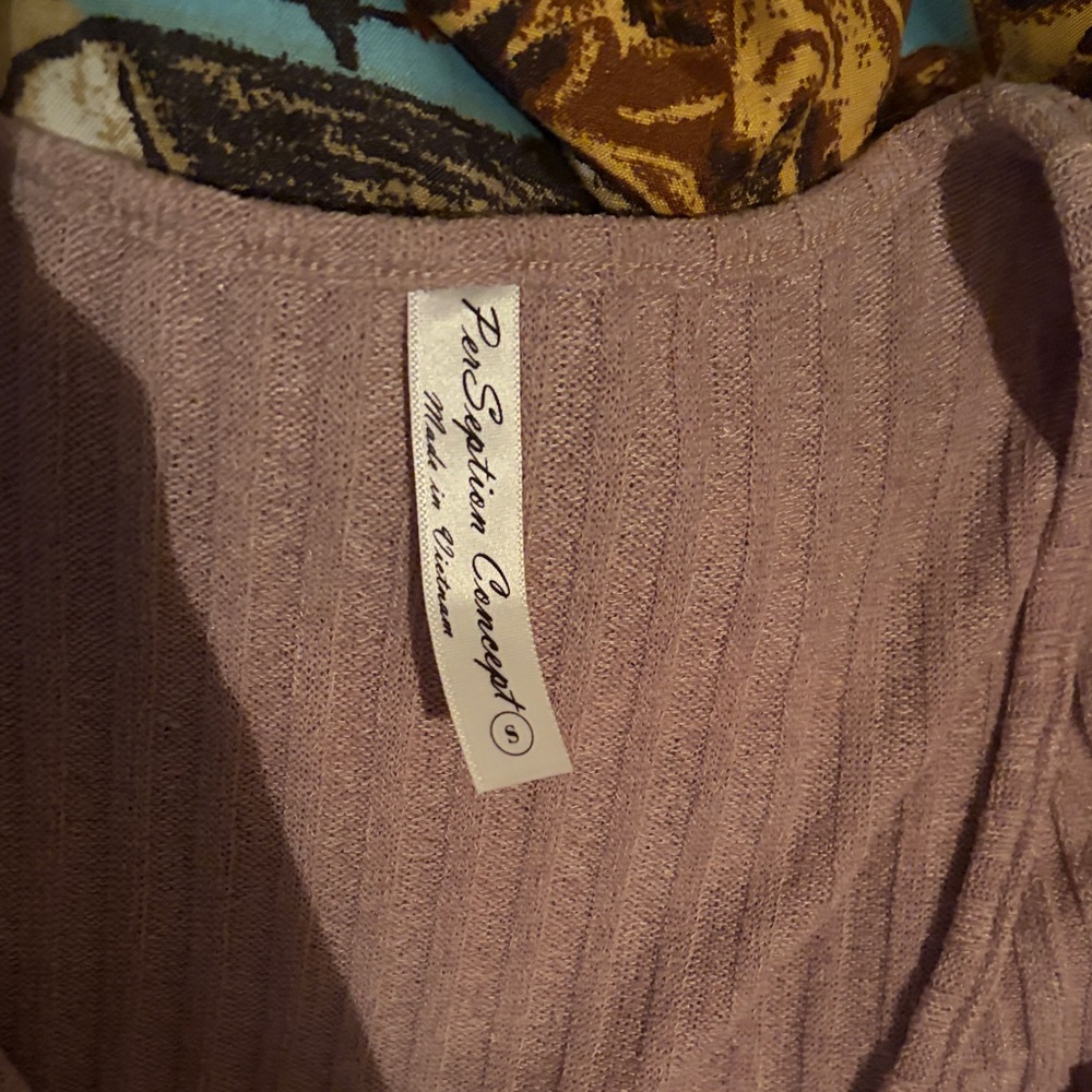 PerSeption Concept Lavender Ribbed Top - Picture 2 of 2